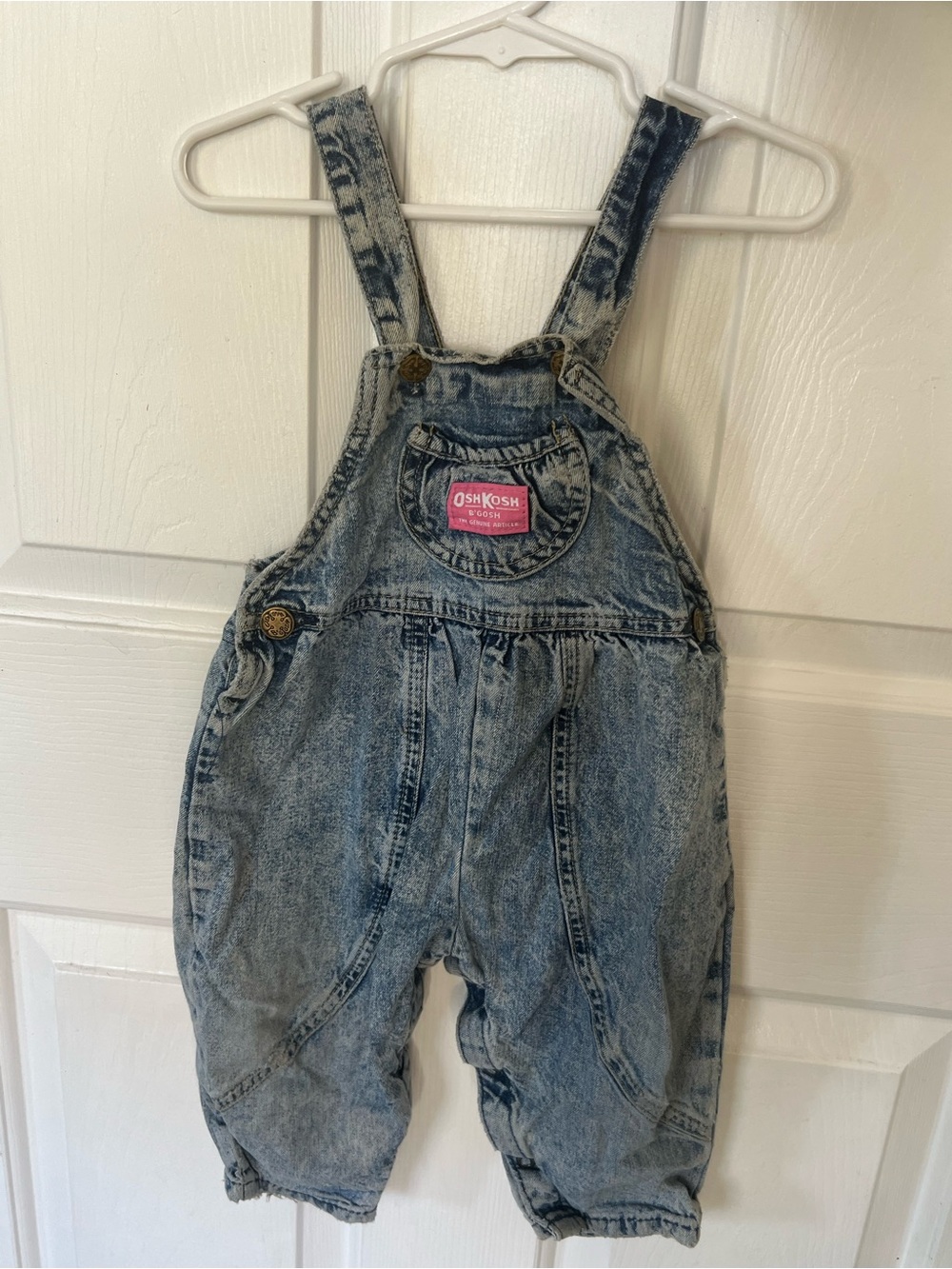 OshKosh B'gosh Light Blue Acid-Wash Denim Overalls